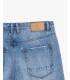 Denim bermuda shorts with distressed details