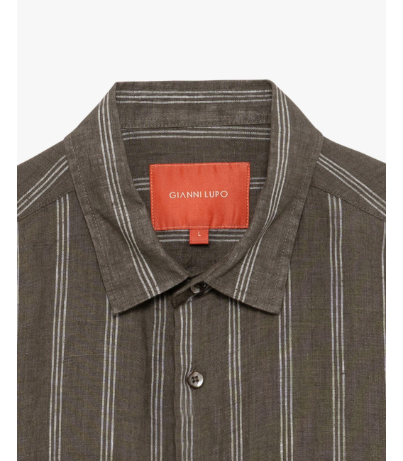Camicia a righe in lino