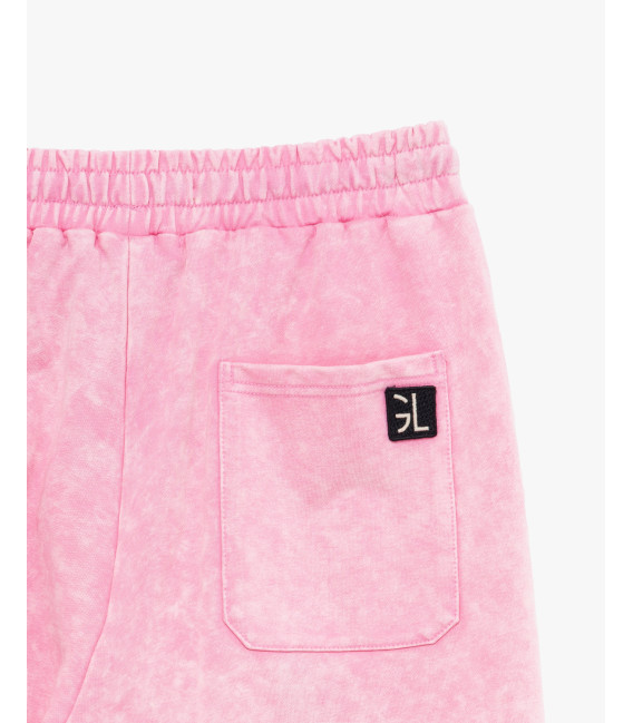 Cold-dyed fleece bermuda shorts
