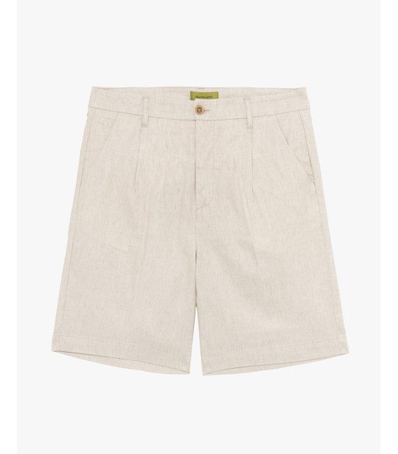 Linen-blend bermuda shorts