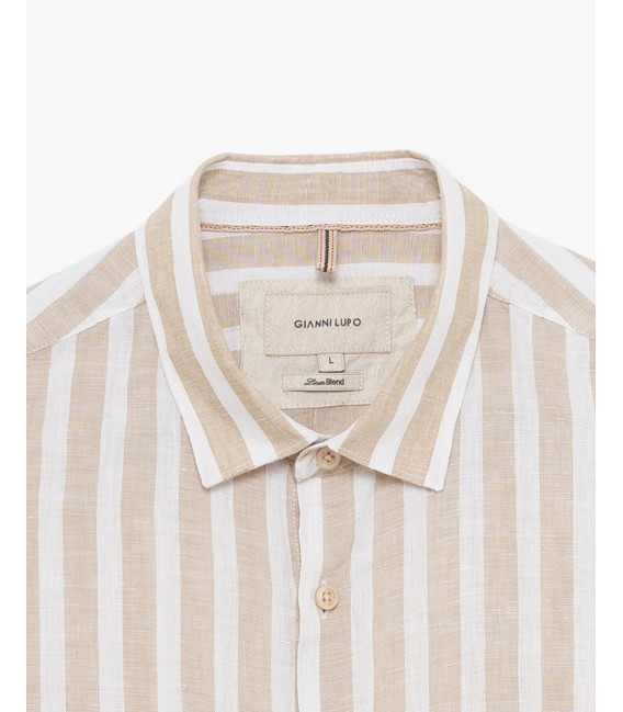 Camicia a righe in lino