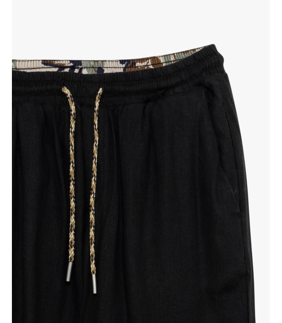 Pantaloni in lino con coulisse slim fit
