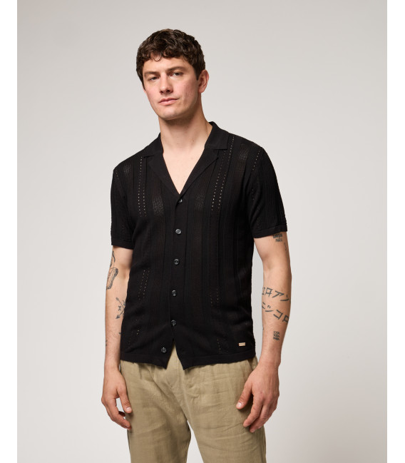 Camicia in maglia con trasparenze