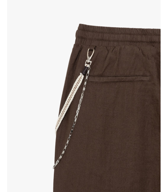 Pantaloni in lino con coulisse slim fit
