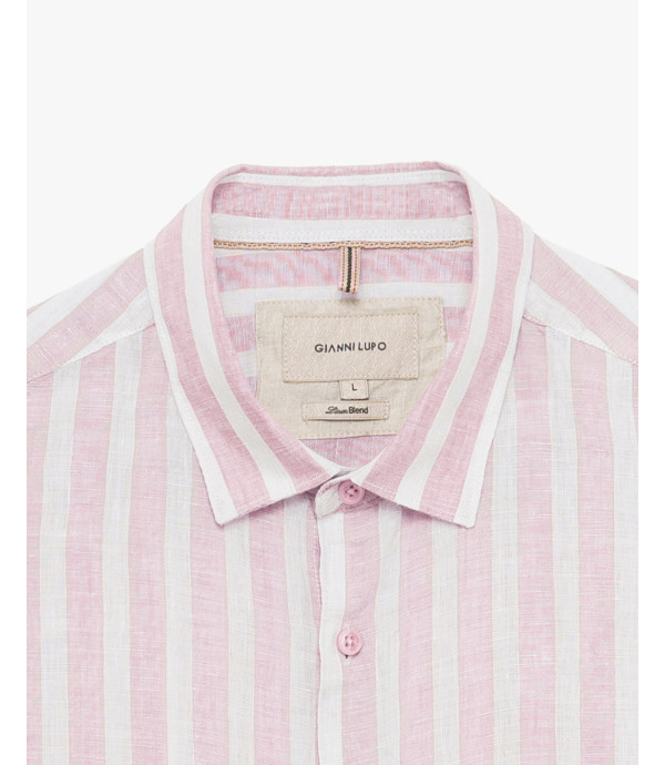 Camicia a righe in lino
