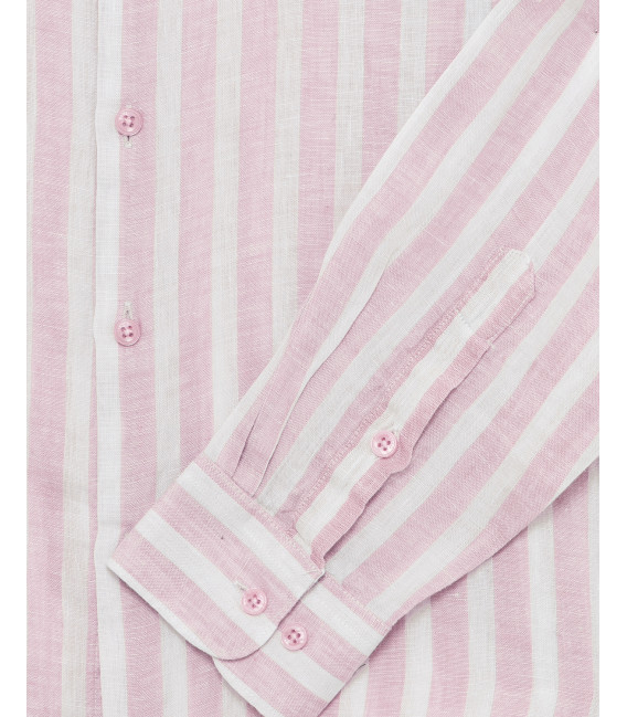 Camicia a righe in lino