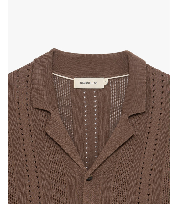 Camicia in maglia con trasparenze