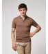 Muscle fit knitted polo shirt
