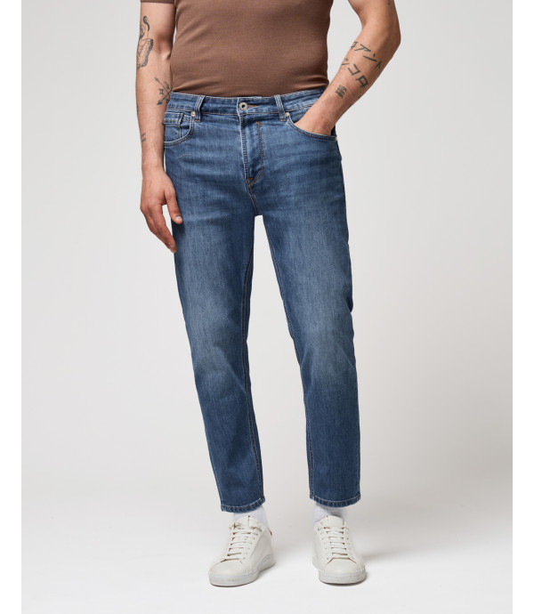 Jeans MIKE95 carrot fit con graffi medium wash