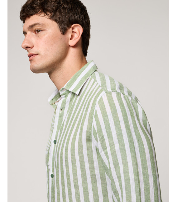 Camicia a righe in lino