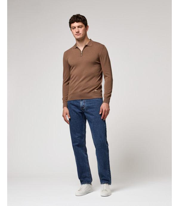 Polo in maglia con collo zip