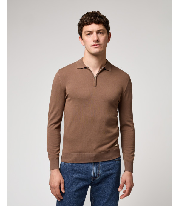 Polo in maglia con collo zip