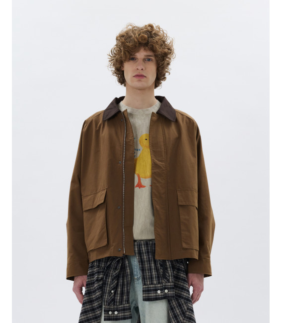 Jacket with contrast collar