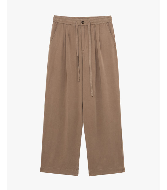 Wide leg drawstring trousers