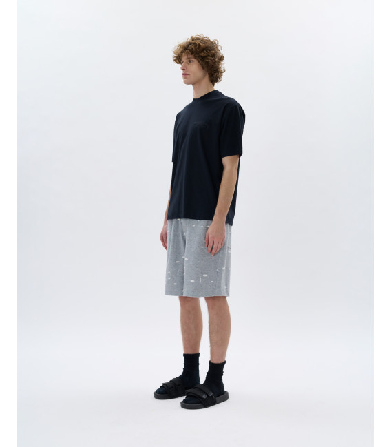 Fleece shorts with drawstring