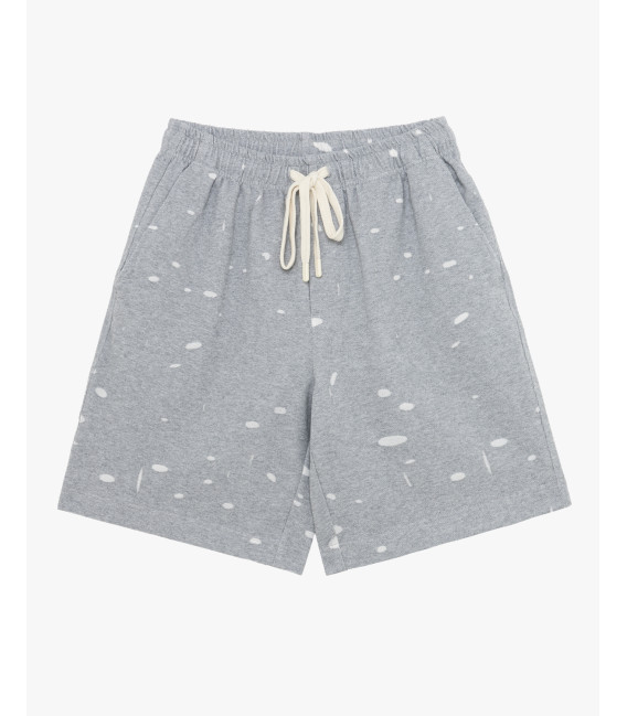 Fleece shorts with drawstring