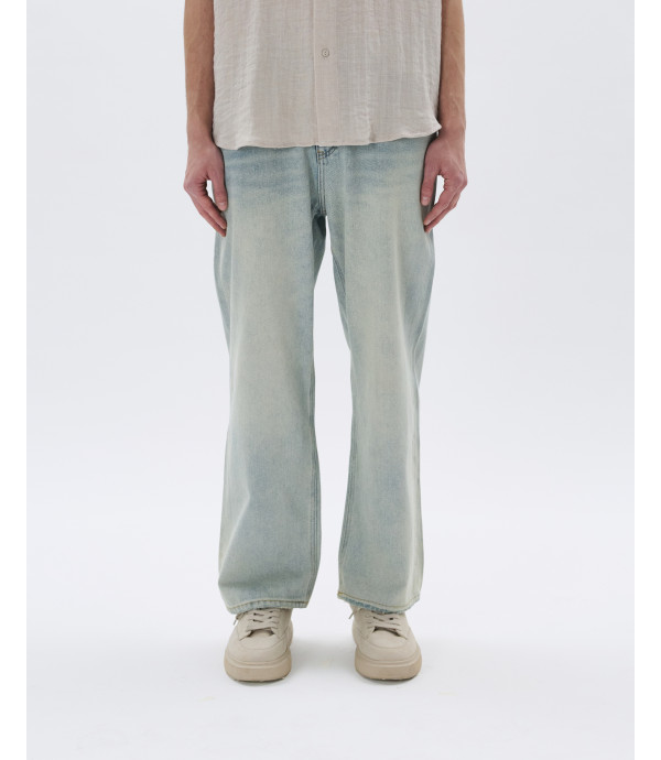 Vintage wash wide leg jeans