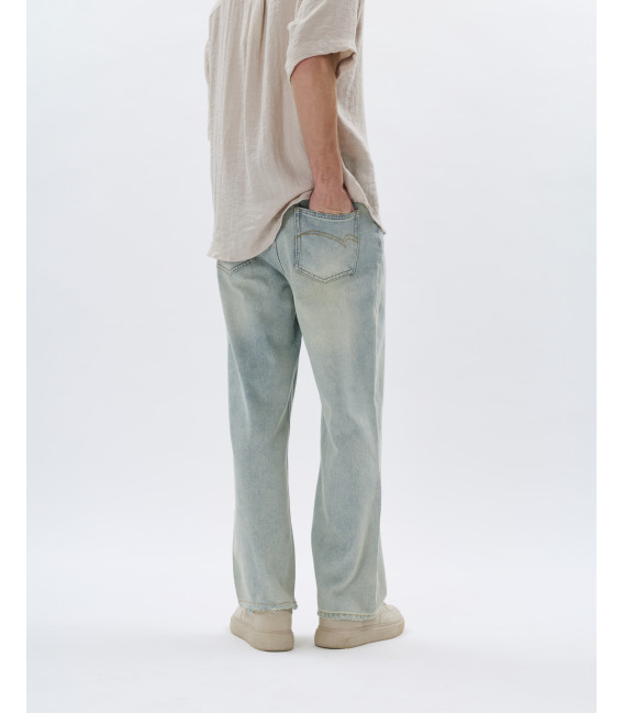 Vintage wash wide leg jeans