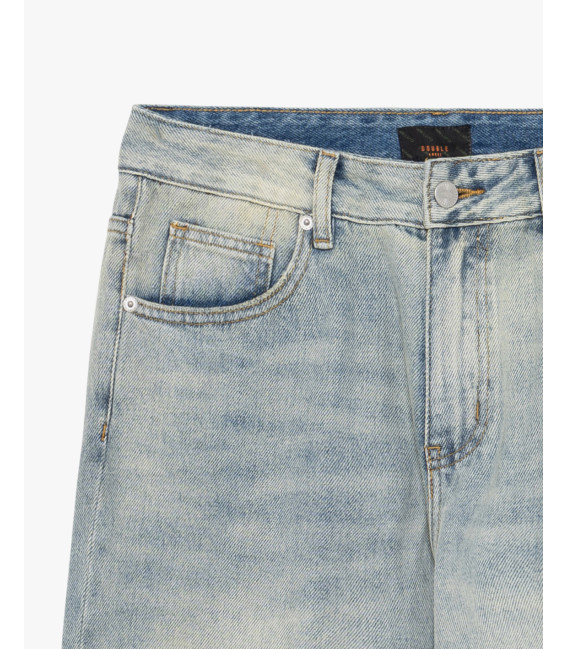 Vintage wash wide leg jeans