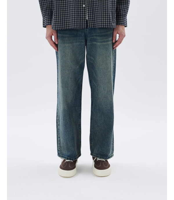 Vintage wash wide leg jeans