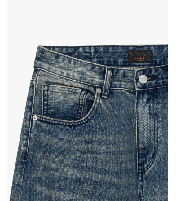 Vintage wash wide leg jeans