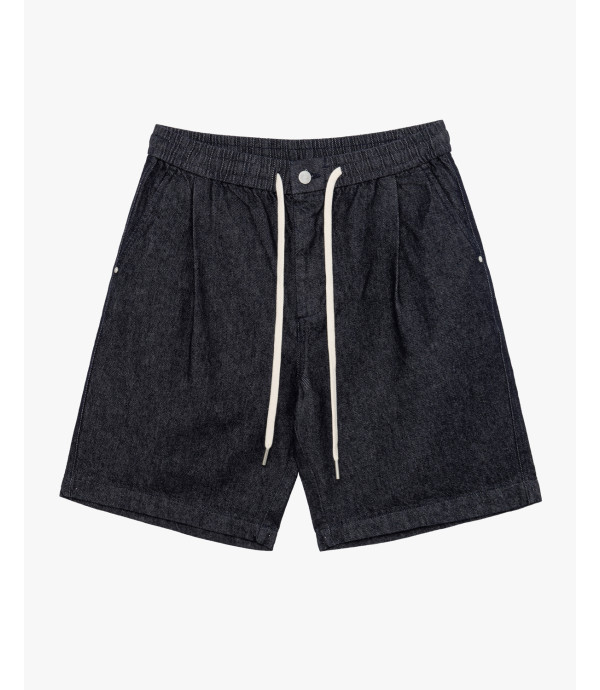 Denim bermuda shorts with drawstring