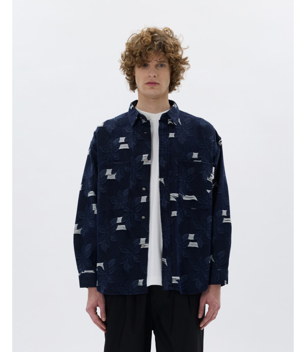 Jacquard denim patterned shirt