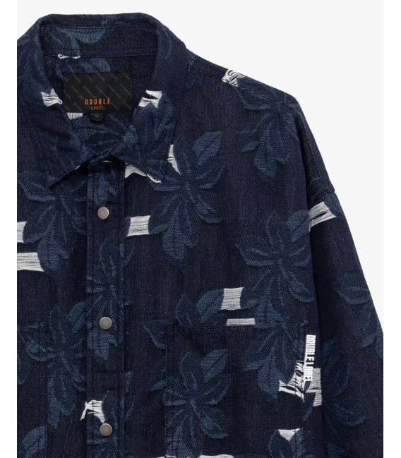 Jacquard denim patterned shirt