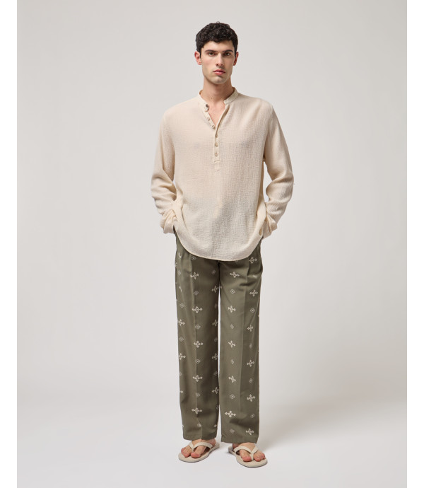 Camicia con collo alla coreana