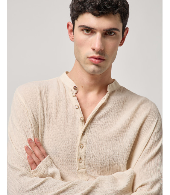 Camicia con collo alla coreana