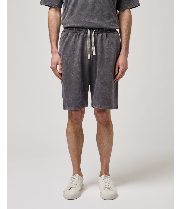 Cold-dyed fleece bermuda shorts