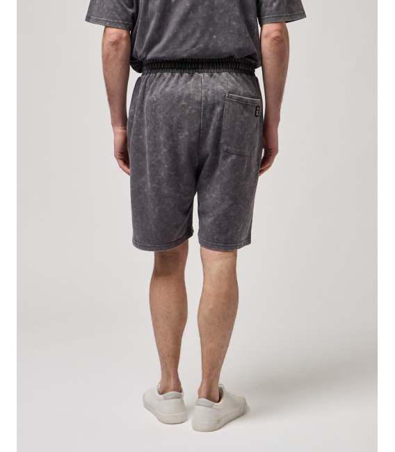 Cold-dyed fleece bermuda shorts