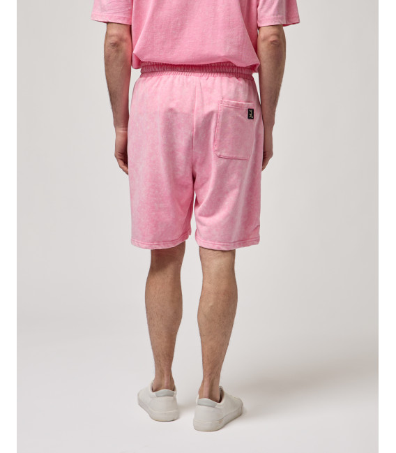 Cold-dyed fleece bermuda shorts