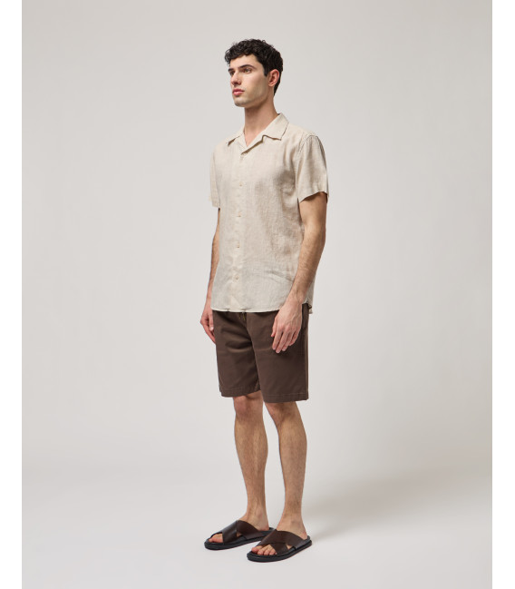 Camicia bowling in misto lino