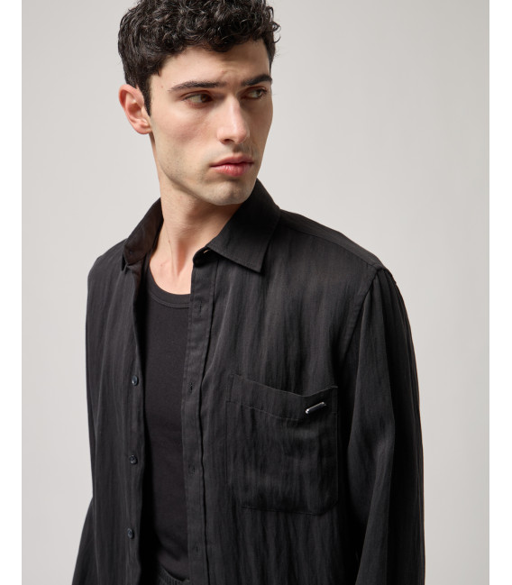 Camicia a maniche lunghe in tinta unita