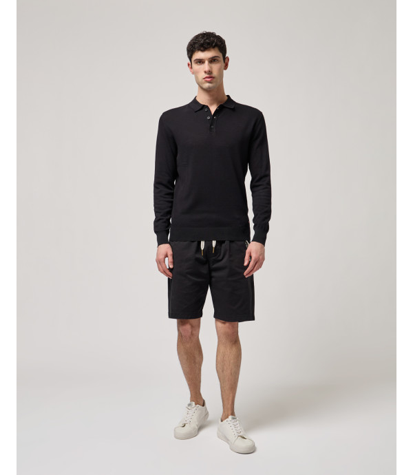 Relaxed fit long sleeves polo shirt