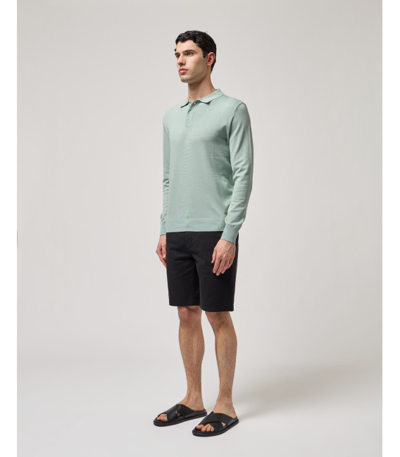 Relaxed fit long sleeves polo shirt