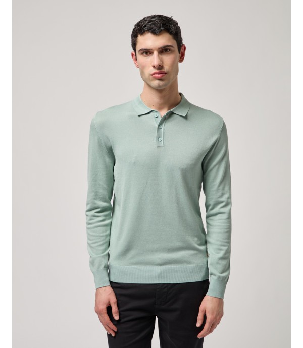 Relaxed fit long sleeves polo shirt