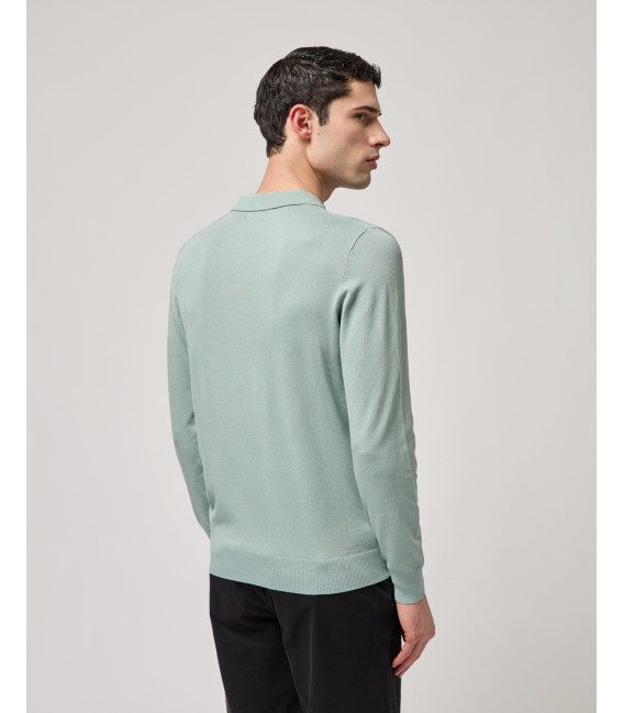 Relaxed fit long sleeves polo shirt