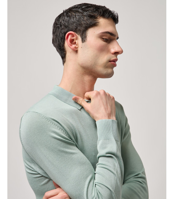 Relaxed fit long sleeves polo shirt
