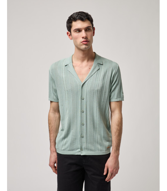 Camicia in maglia con trasparenze