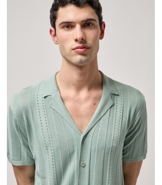 Camicia in maglia con trasparenze