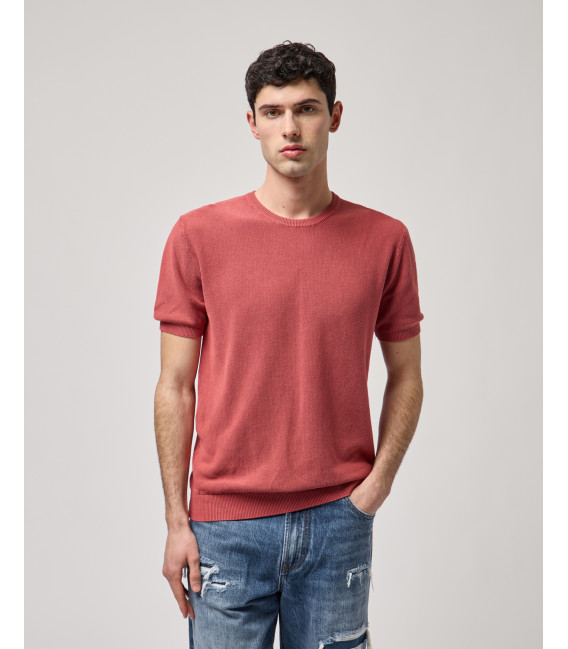 Crew neck knit t shirt