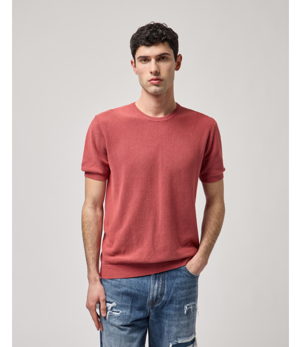 Crew neck knit t shirt