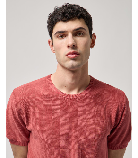 Crew neck knit t shirt