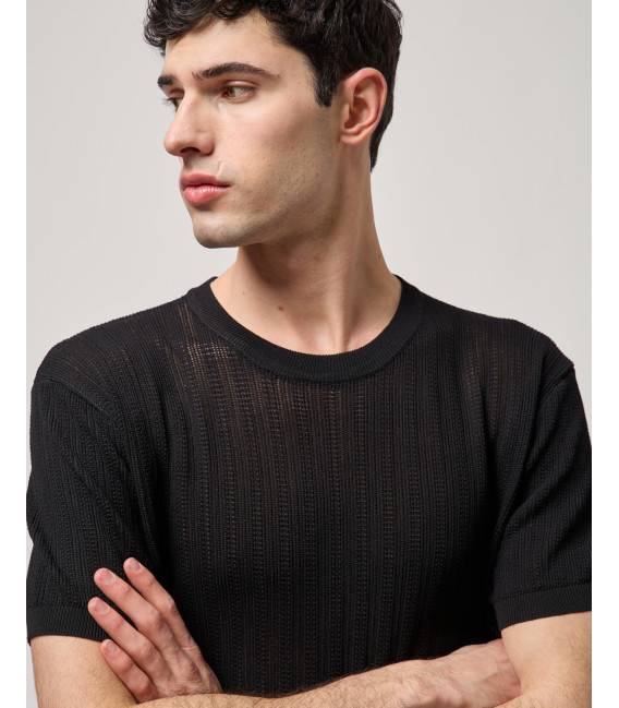 Knitted short-sleeve T-shirt