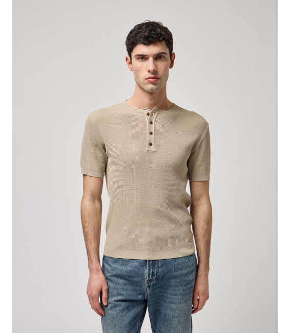 T-shirt serafino in maglia