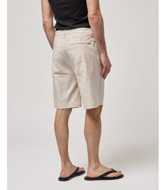 Linen-blend bermuda shorts
