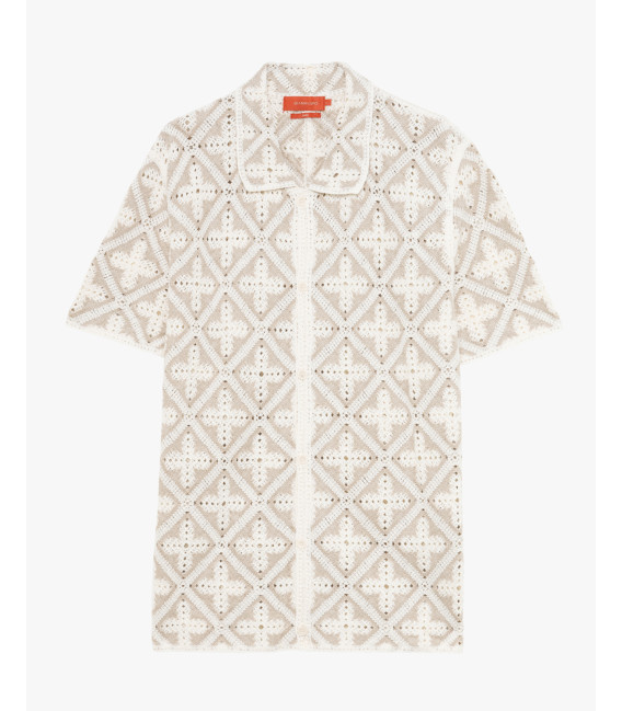 Camicia a maniche corte in crochet