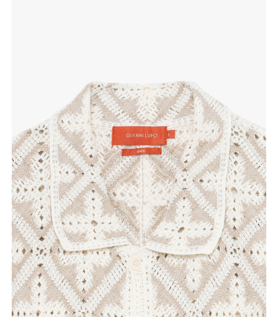 Camicia a maniche corte in crochet